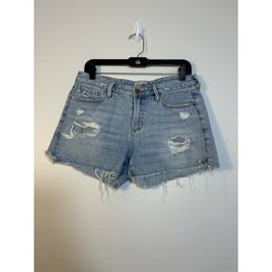 Dear John Women's 29 Light Wash Distressed  Gigi Shorts 3" Inseam 100% Cotton